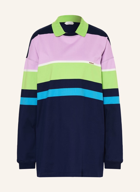 VERSACE Jersey poloshirt DONKERBLAUW / ROZE / LICHTGROEN
