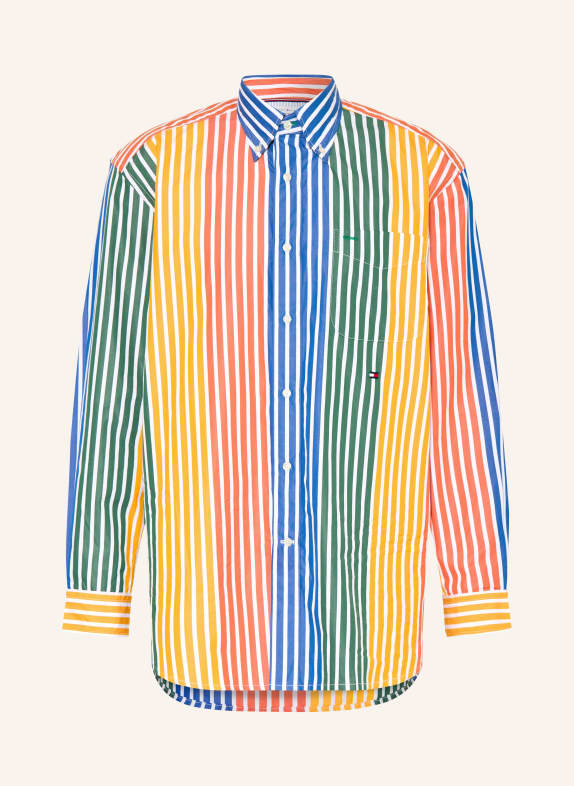 TOMMY HILFIGER Hemd Relaxed Fit BLAU / DUNKELGELB / DUNKELGRÜN