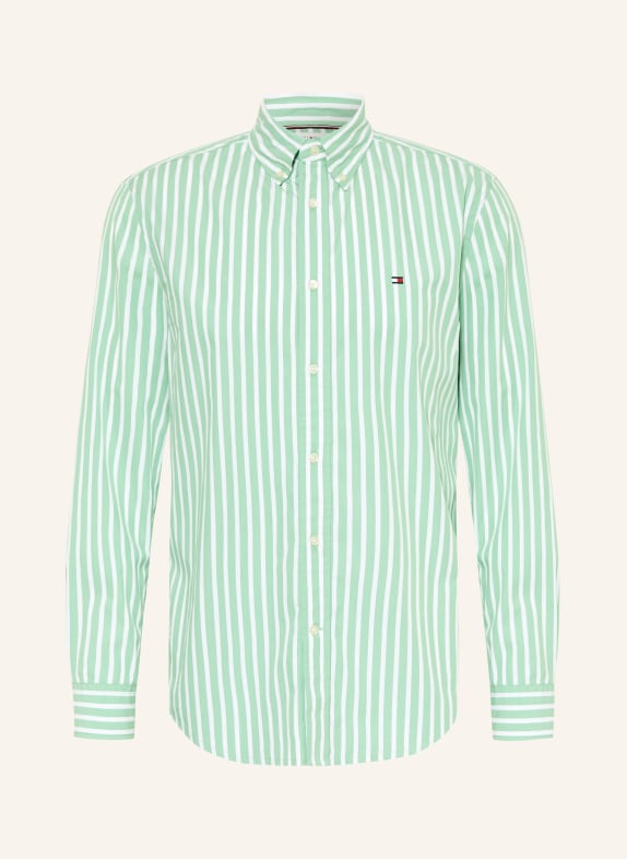 TOMMY HILFIGER Hemd Regular Fit HELLGRÜN / WEISS