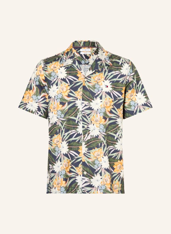 TOMMY HILFIGER Chemise de villégiature coupe classique VERT / ORANGE FONCÉ / BLEU
