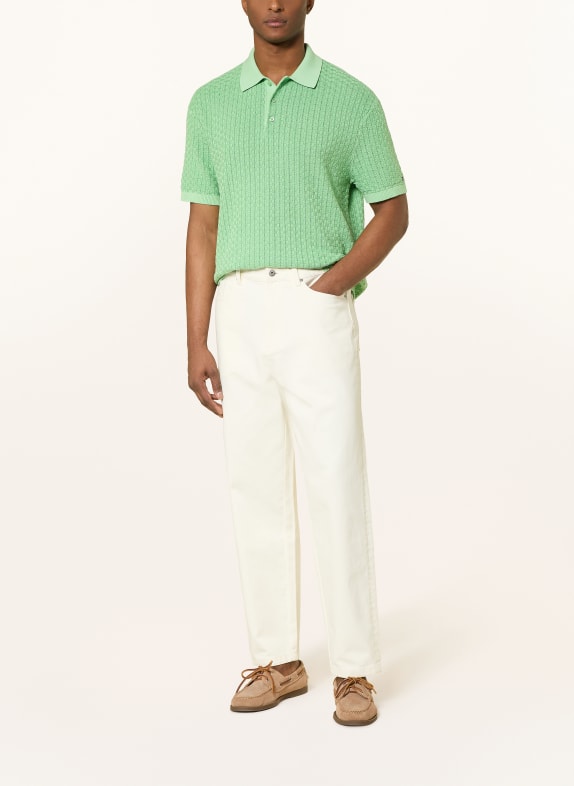 TOMMY HILFIGER knitted polo shirt LIGHT GREEN