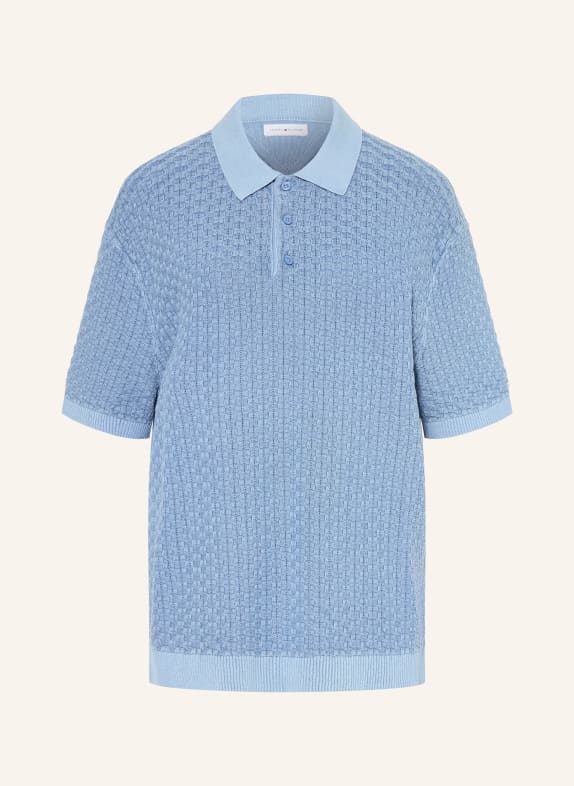 TOMMY HILFIGER Strick-Poloshirt BLAU