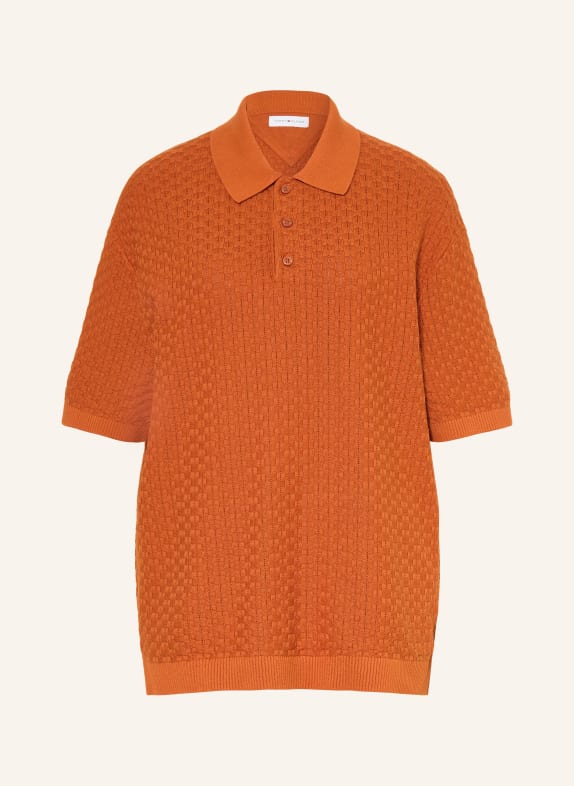 TOMMY HILFIGER Gebreid poloshirt DONKERORANJE