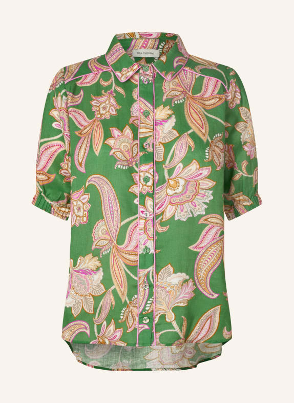 dea kudibal VIOLETADEA linen blouse GREEN / LIGHT BROWN / PURPLE