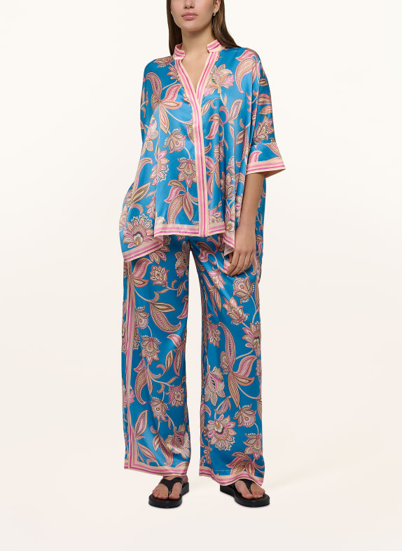 dea kudibal Zijden blouse MANDYDEA met 3/4-mouwen BLAUW / CAMEL / ROZE