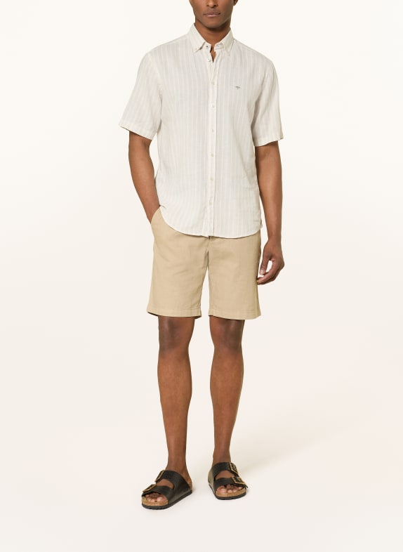 FYNCH-HATTON Linnen overhemd Comfort Fit CRÈME / WIT