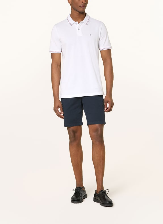 FYNCH-HATTON Piqué poloshirt WIT / ROOD / DONKERBLAUW