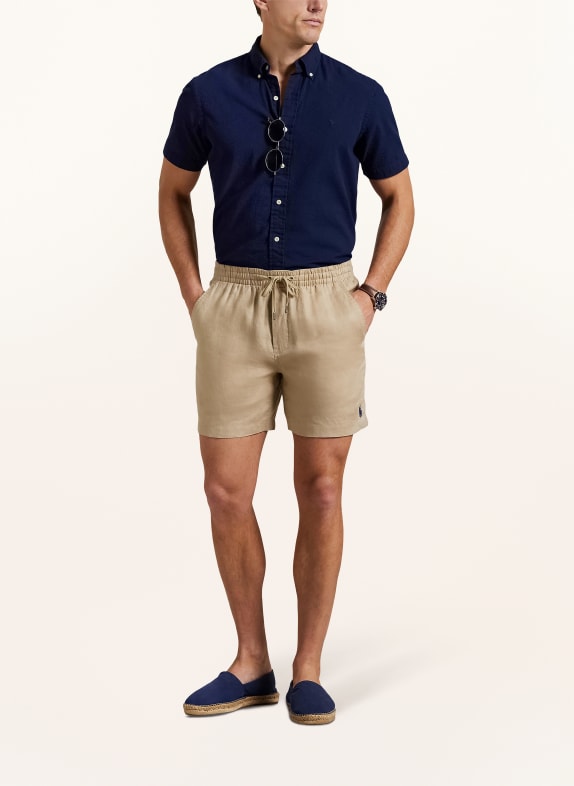 POLO RALPH LAUREN Overhemd met korte mouwen, Custom Fit DONKERBLAUW