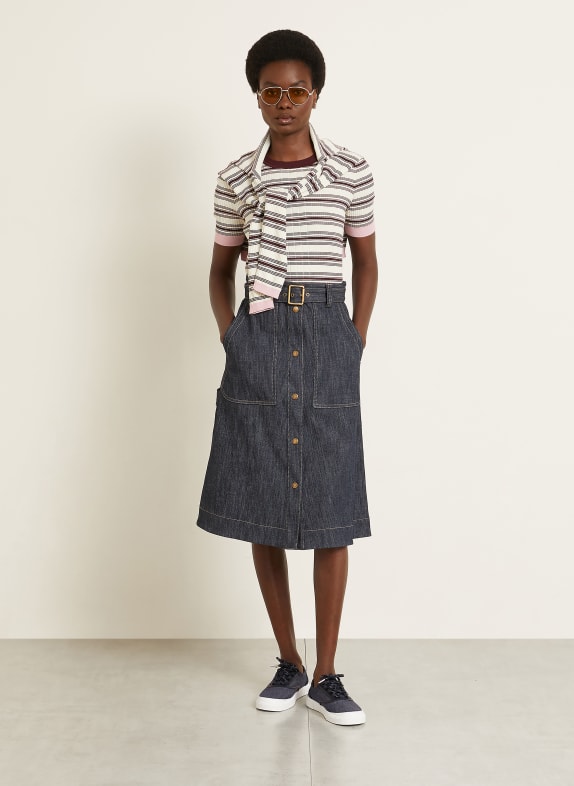 MONCLER Gebreide trui DONKERROOD / WIT
