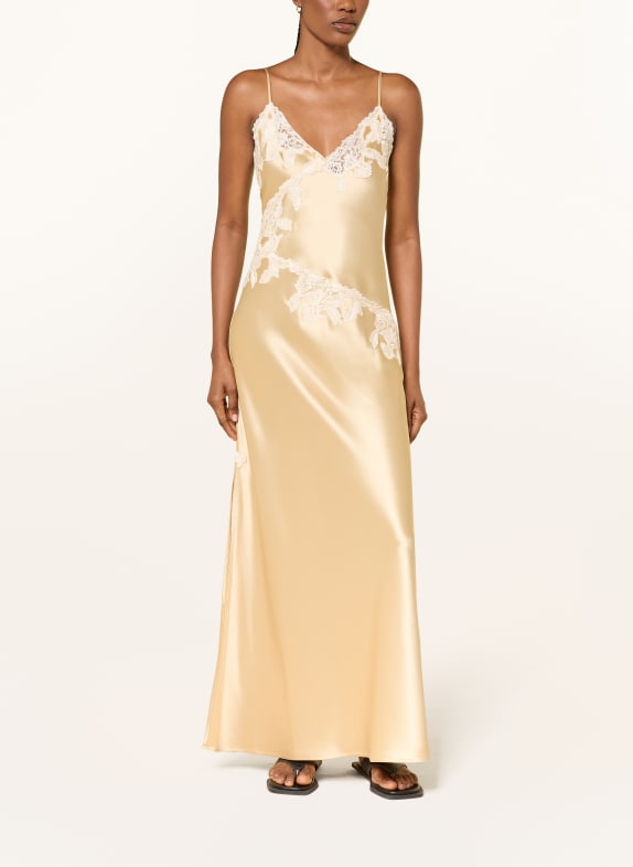 BY MALENE BIRGER Satinkleid VERA mit Spitze BEIGE / CREME