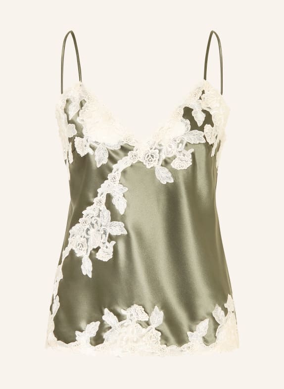BY MALENE BIRGER Satintop MADELEINE mit Spitze KHAKI / CREME