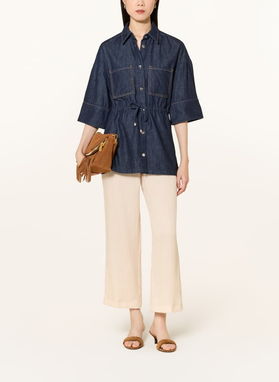 comma spijkerblouse DONKERBLAUW