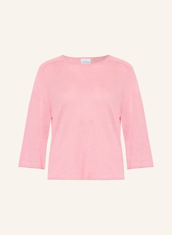 comma Pullover mit Leinen und 3/4-Arm ROSA