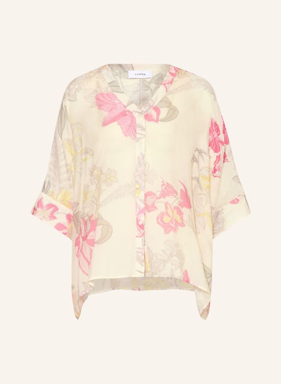 comma Bluse mit 3/4-Arm CREME / PINK / HELLGRÜN