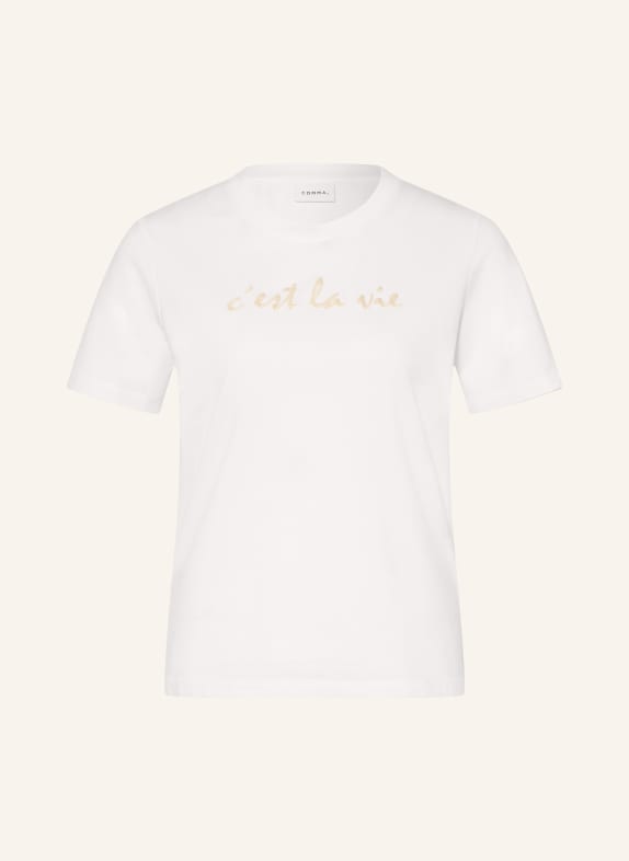 comma T-Shirt WEISS / BEIGE