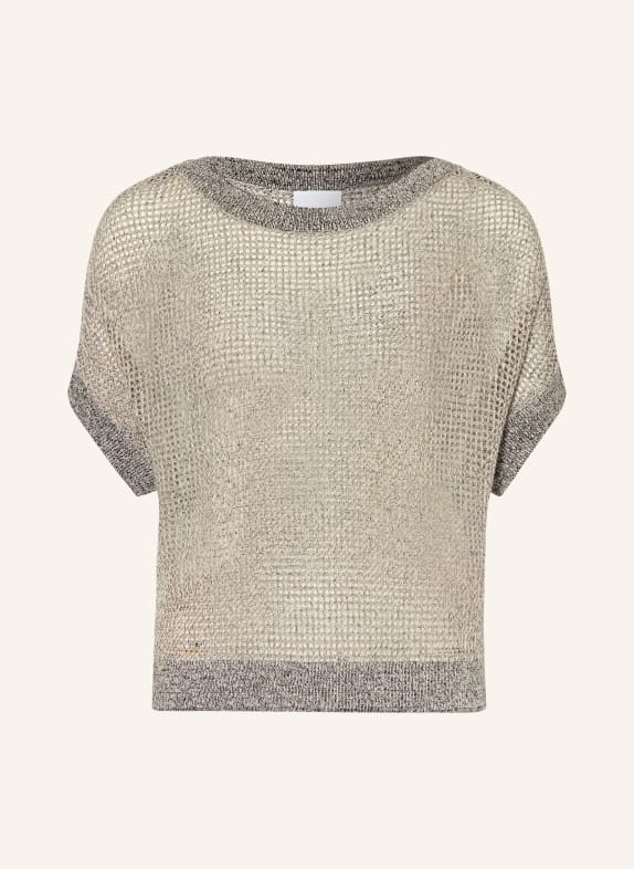 comma Strickshirt GRAU / SCHWARZ