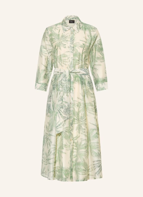 s.Oliver BLACK LABEL Hemdblusenkleid mit 3/4-Arm GRÜN / ECRU / DUNKELGRÜN