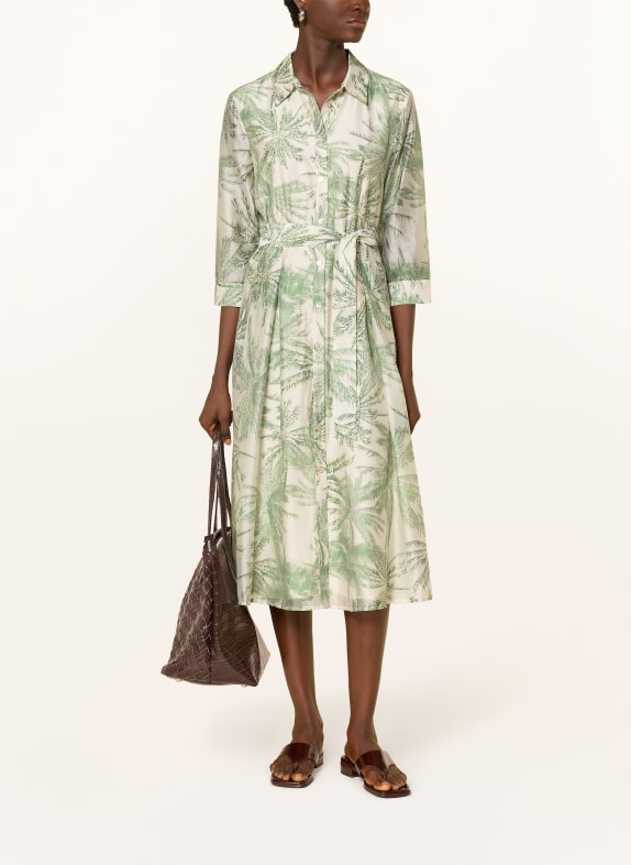 s.Oliver BLACK LABEL Hemdblusenkleid mit 3/4-Arm GRÜN / ECRU / DUNKELGRÜN