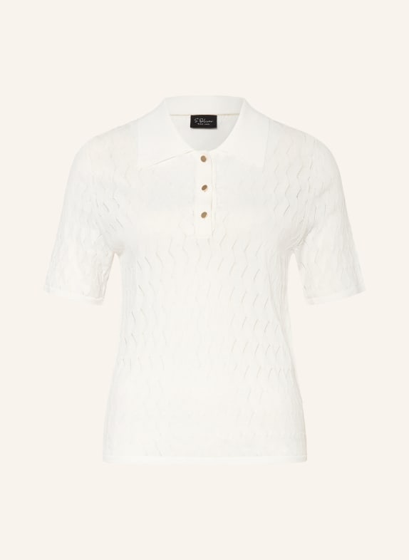 s.Oliver BLACK LABEL Strick-Poloshirt ECRU / GOLD