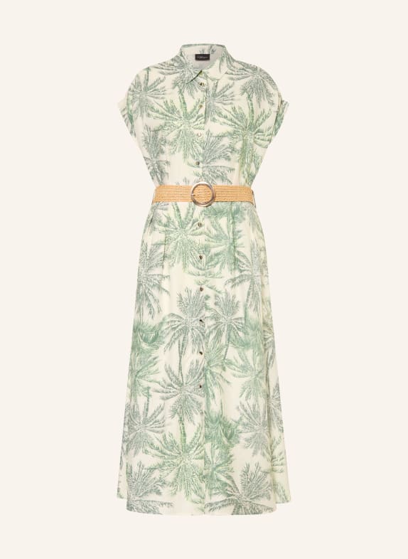 s.Oliver BLACK LABEL Hemdblusenkleid GRÜN / ECRU / DUNKELGRÜN