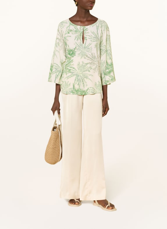 s.Oliver BLACK LABEL Blouse met 3/4-mouwen GROEN / CRÈME / DONKERGROEN