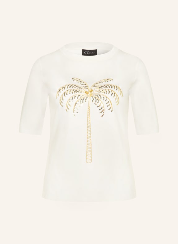 s.Oliver BLACK LABEL T-Shirt mit Pailletten ECRU / GOLD