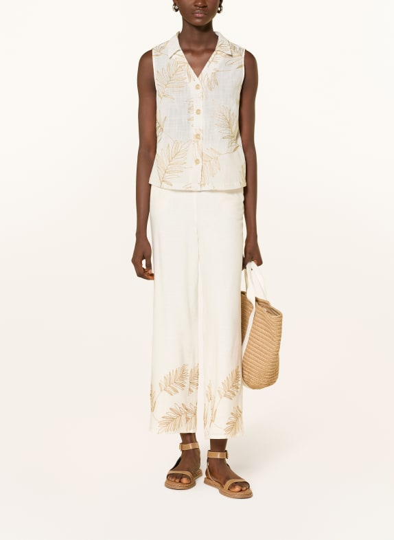 s.Oliver BLACK LABEL Blouse met glittergaren ECRU / ZILVER / CAMEL