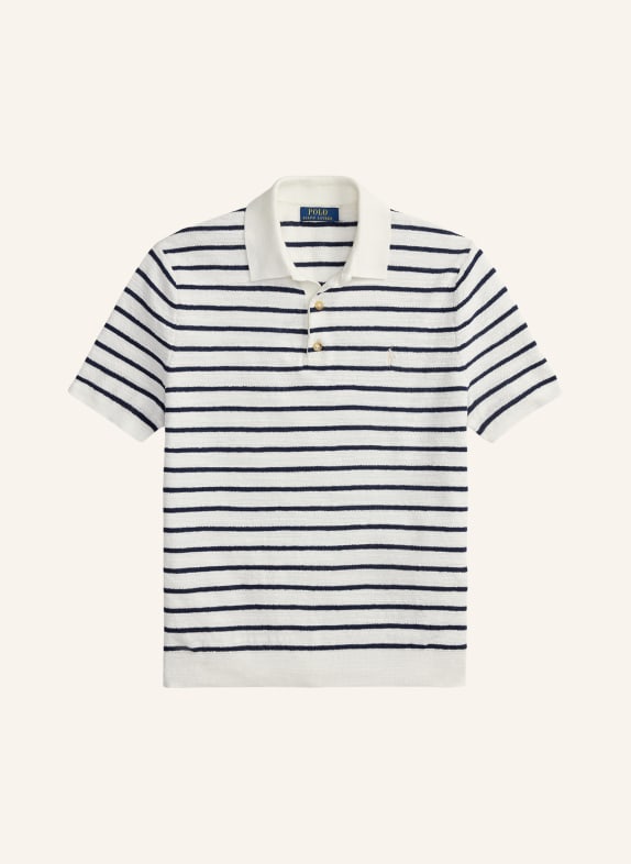 POLO RALPH LAUREN Knit polo shirt WHITE / DARK BLUE