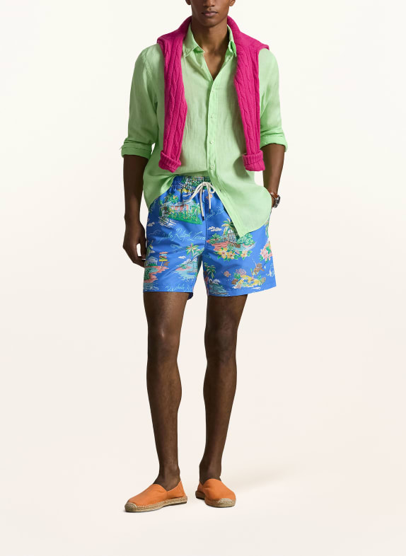 POLO RALPH LAUREN zwemshort LICHTBLAUW / ZALM / GROEN