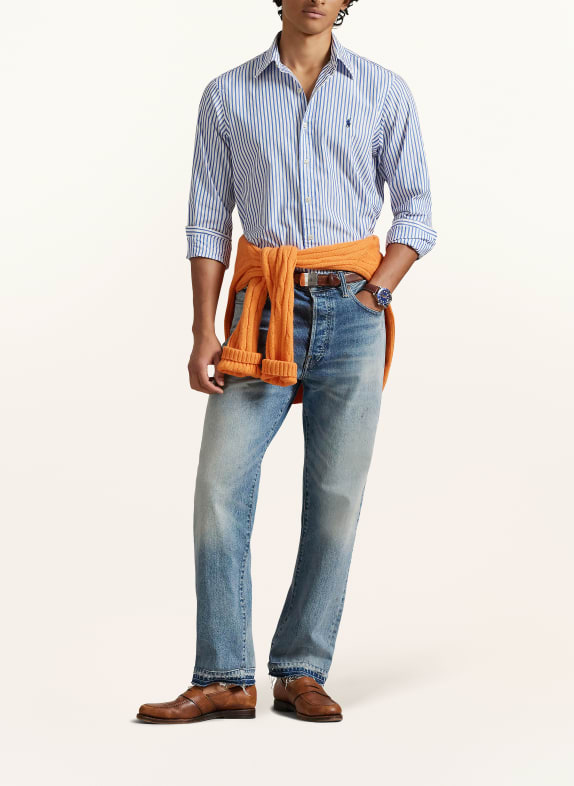 POLO RALPH LAUREN Overhemd Custom Fit DONKERBLAUW / WIT