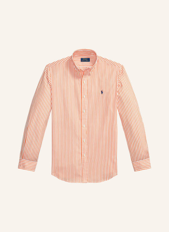 POLO RALPH LAUREN Chemise Custom Fit ORANGE / BLANC