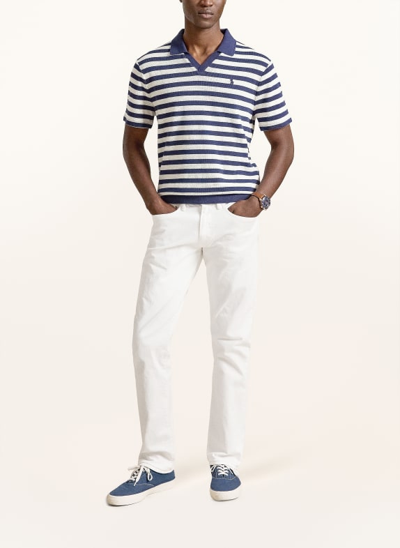 POLO RALPH LAUREN Gebreid poloshirt DONKERBLAUW / WIT