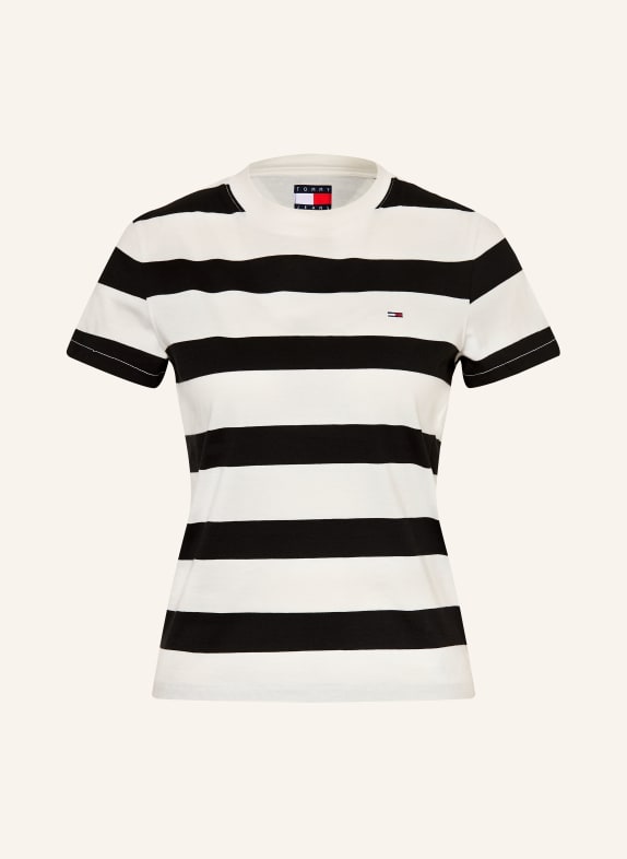 TOMMY JEANS koszulka CZARNY / BIAŁY