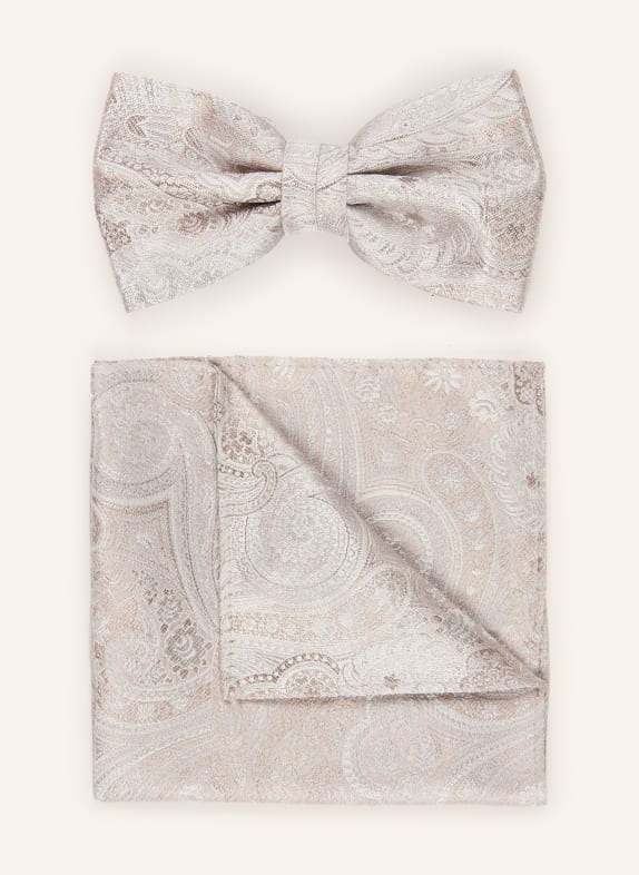 Sterlington Set: Fliege und Einstecktuch BEIGE / CREME