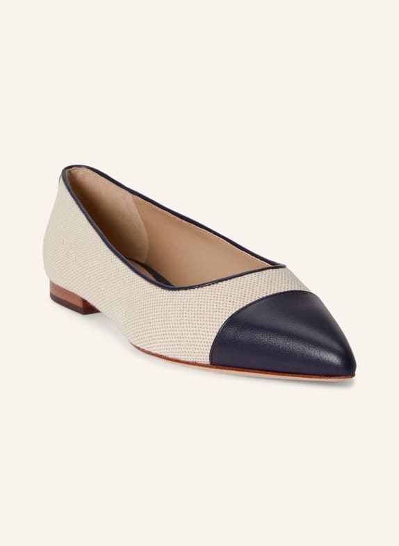 LAUREN RALPH LAUREN Baleriny LONDYN GRANATOWY / ZŁOTY / KREMOWY