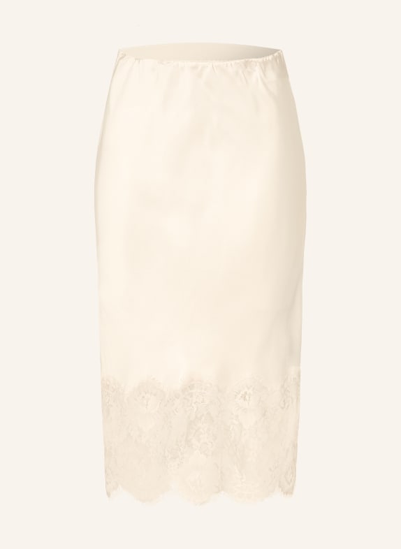 Herskind Satynowa spódnica HERBERT z koronką KREMOWY
