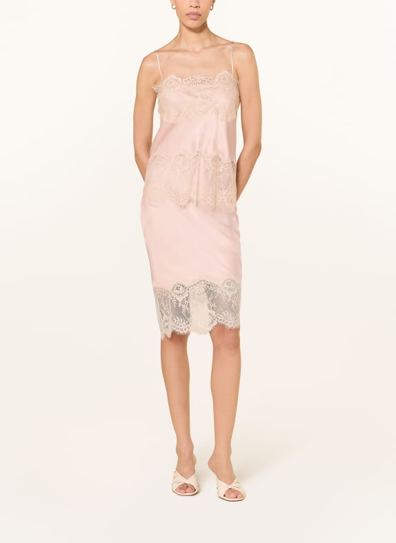 Herskind HERBERT Satin Skirt with Lace ROSE GOLD / CREAM