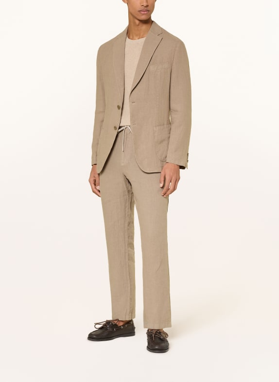 DIGEL move BENNY-pakbroek in joggingstijl, Modern Fit, van linnen 72 BEIGE