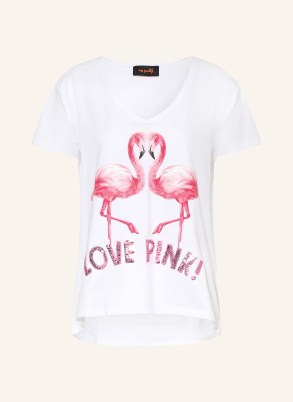 miss goodlife T-shirt met pailletten WIT / ROZE / NEONROZE
