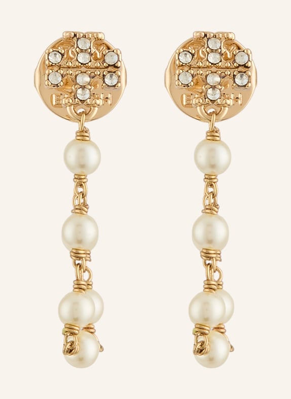 TORY BURCH Ohrhänger KIRA GOLD / WEISS