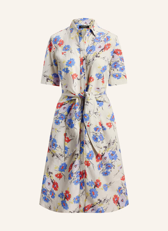 LAUREN RALPH LAUREN Robe chemise en lin CRÈME / ROUGE / BLEU