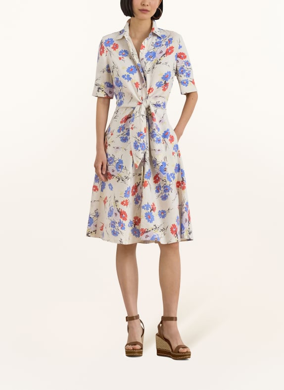 LAUREN RALPH LAUREN Robe chemise en lin CRÈME / ROUGE / BLEU