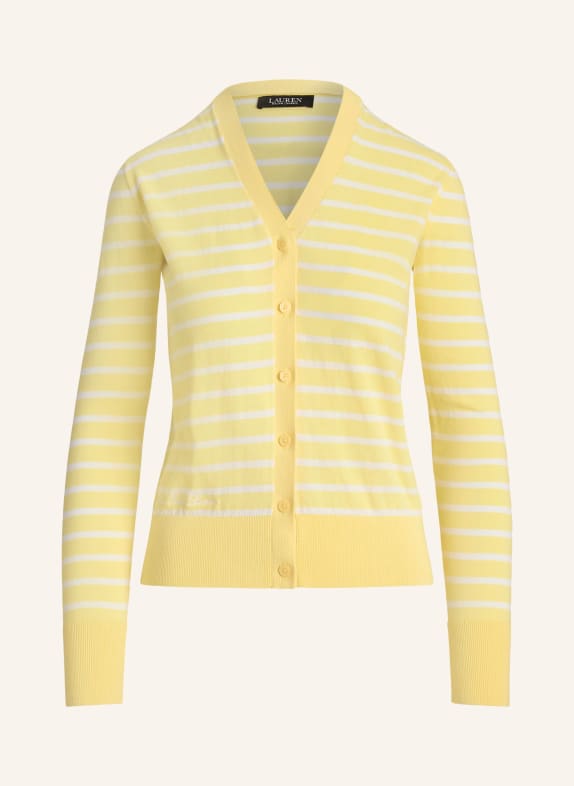 LAUREN RALPH LAUREN Kardigan ŻÓŁTY / BIAŁY