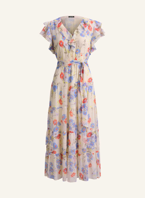 LAUREN RALPH LAUREN Dress with ruffles CREAM / RED / BLUE