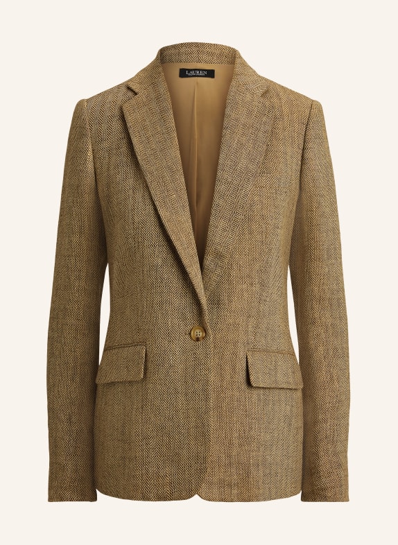 LAUREN RALPH LAUREN blazer en lin MARRON / CRÈME