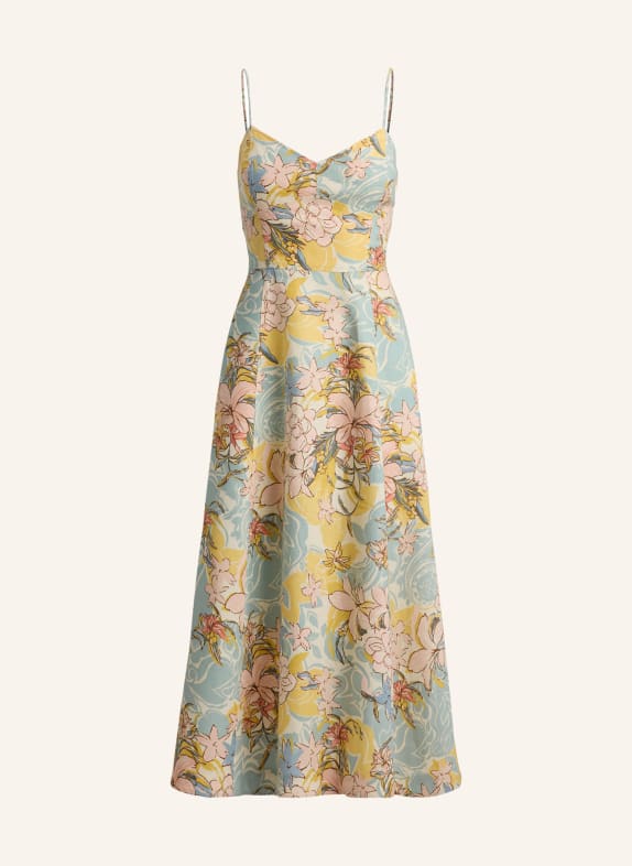 LAUREN RALPH LAUREN Linnen jurk DONKERGEEL / LICHTROOD / LICHTBLAUW