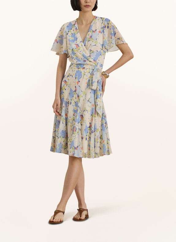 LAUREN RALPH LAUREN Wickelkleid CREME / LACHS / HELLBLAU