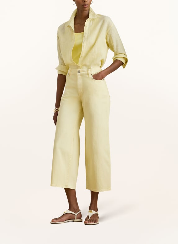 LAUREN RALPH LAUREN Linnen overhemd GEEL / WIT