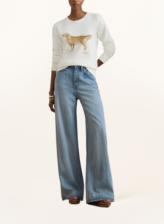 LAUREN RALPH LAUREN Pullover WEISS / BRAUN / HELLGRAU