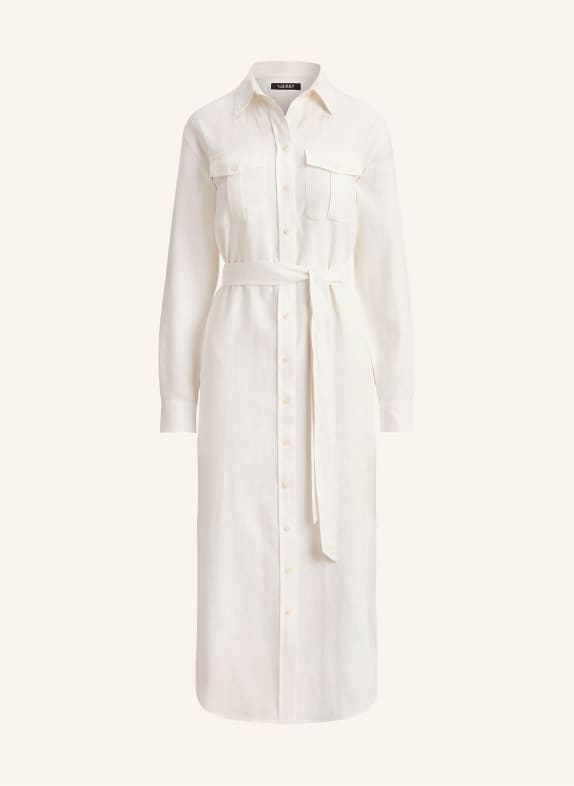 LAUREN RALPH LAUREN Hemdblusenkleid aus Leinen WEISS